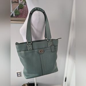Coach Teal Penelope Leather Tote Bag